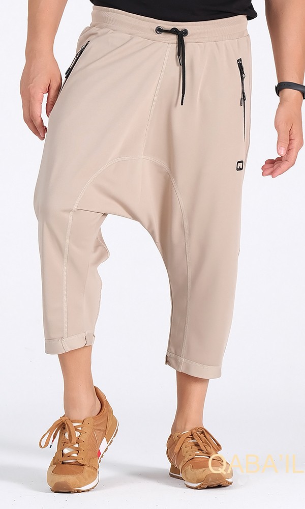 sarouel  pantacourt léger beige-qaba'il