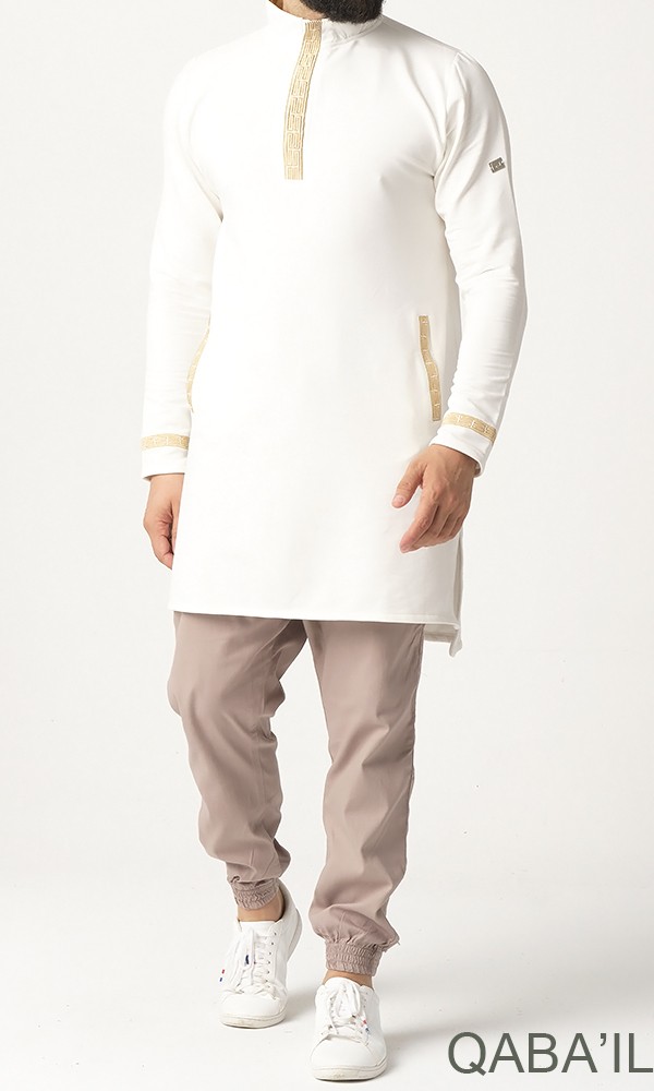 qamis court eminence ecru-qaba'il (Taille : L)