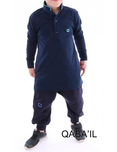 Polo Enfant Bleu Nuit-Qaba'il