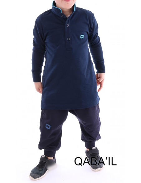 Polo Enfant Bleu Nuit-Qaba'il