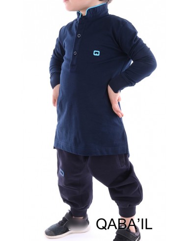 Polo Enfant Bleu Nuit-Qaba'il