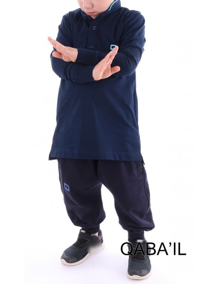 Polo Enfant Bleu Nuit-Qaba'il