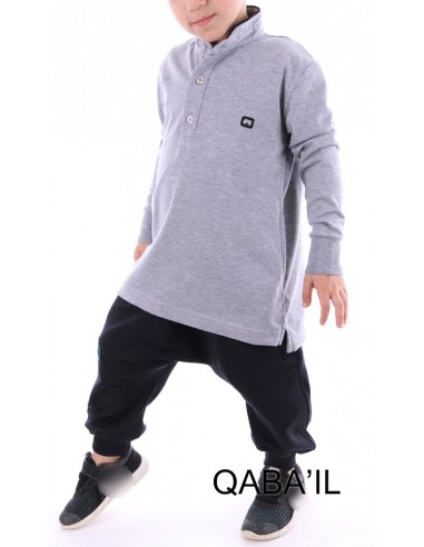 Polo Enfant Gris Clair - Qaba'il