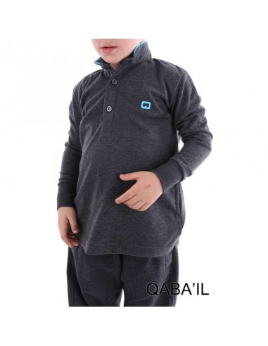 Polo Enfant Gris Anthracite - Qaba'il