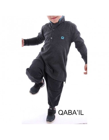 Polo Enfant Gris Anthracite - Qaba'il