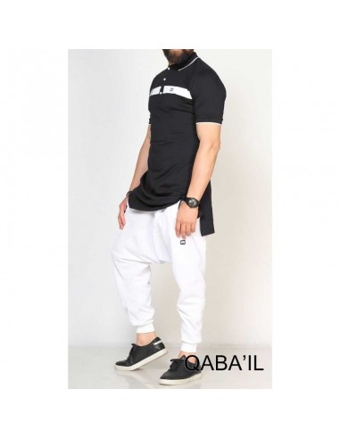 Polo qaba'il bi color noir