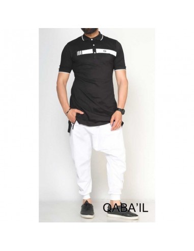 Polo qaba'il bi color noir
