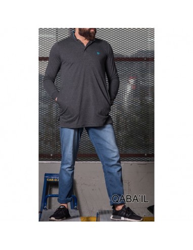 Polo long Anthracite -Qaba'il