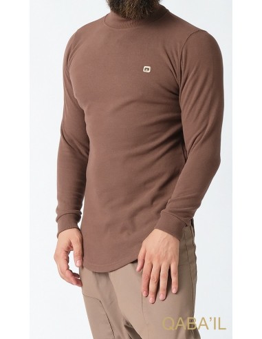 Pull Col Montant Marron Taupe - Qaba'il