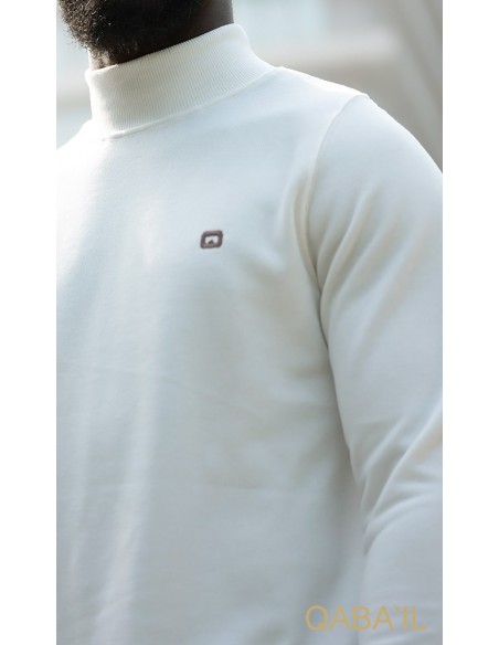 Pull Col Montant Ecru - Qaba'il