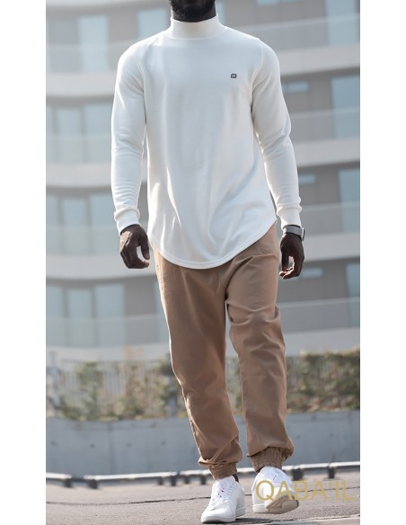 Pull Col Montant Ecru - Qaba'il