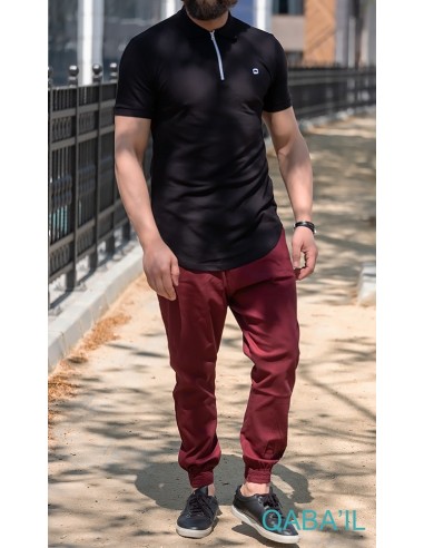 Polo Zip Noir-Qaba'il