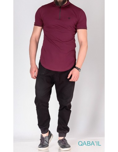 Polo Zip Bordeaux-Qaba'il