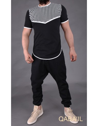 TEE SHIRT keffieh Noir-Qaba'il