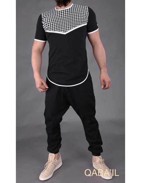 TEE SHIRT keffieh Noir-Qaba'il