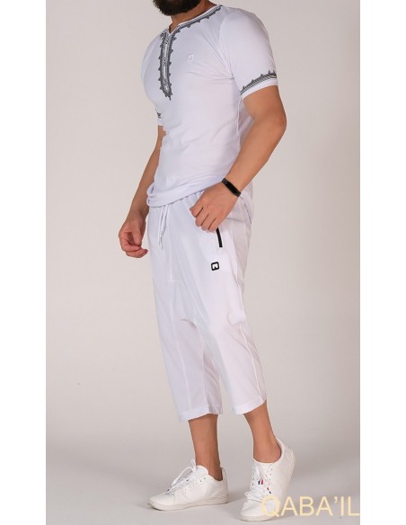 tee shirt etniz blanc et noir-Qaba'il