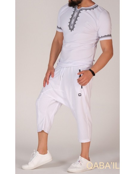 tee shirt etniz blanc et noir-Qaba'il