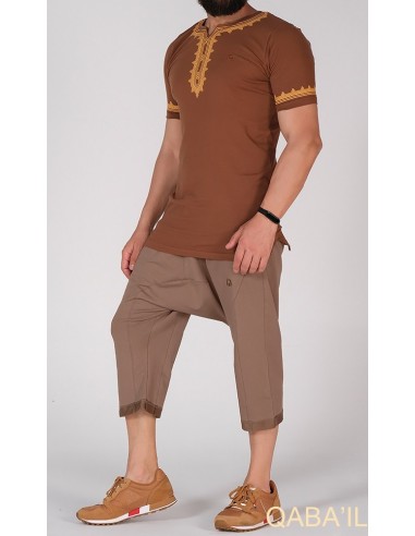 tee shirt etniz marron -qabail