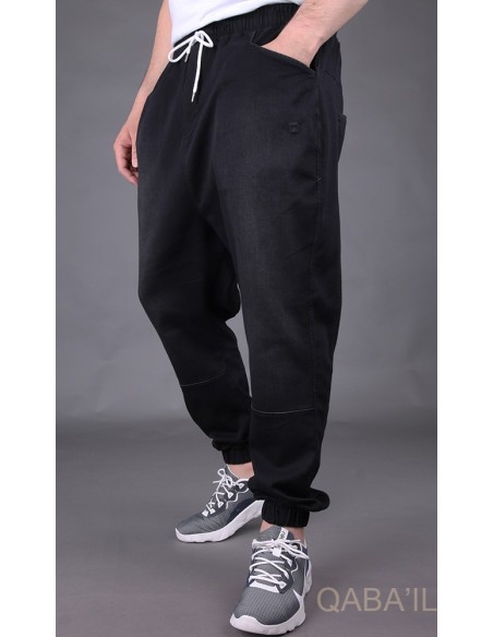 sarouel jeans stretch noir -qaba'il