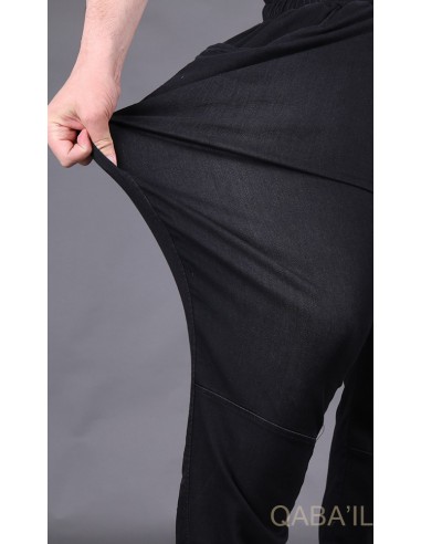 sarouel jeans stretch noir -qaba'il