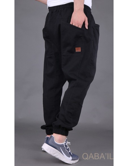 sarouel jeans stretch noir -qaba'il