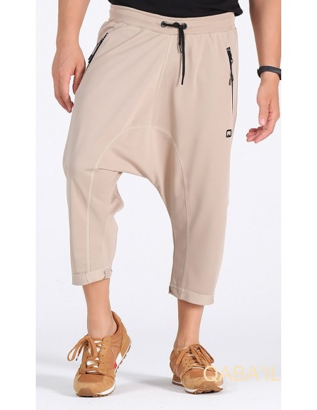 sarouel  pantacourt léger beige-qaba'il