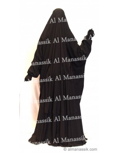 Jilbab : 2 pièces cape + jupe noir
