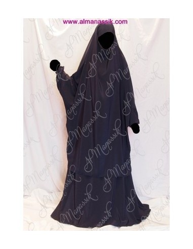 Jilbab el manassik 2 pièces Bleu