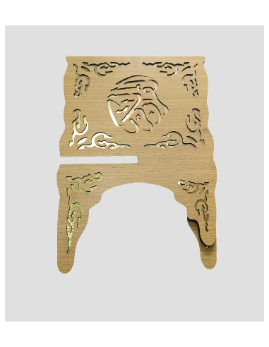 Porte coran en bois sculpté beige