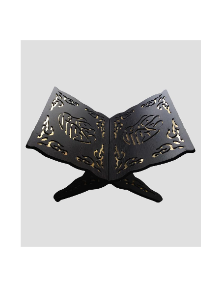 Porte Coran en bois sculpté noir