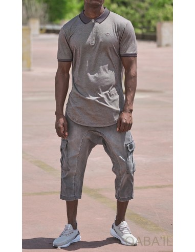 Polo Zip Up Gris Anthracite - Qaba'il