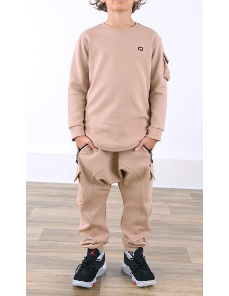 Ensemble Sniper enfant beige - qaba'il