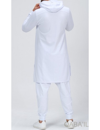 Qamis Court Hood basic Blanc - Qaba'il