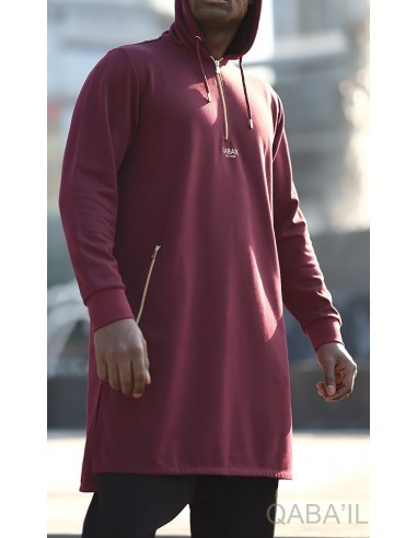 Qamis Court Hood Basic Bordeaux -...