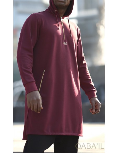 Qamis Court Hood Basic Bordeaux - Qaba'il