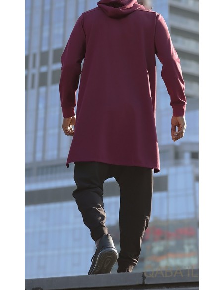 Qamis Court Hood Basic Bordeaux - Qaba'il