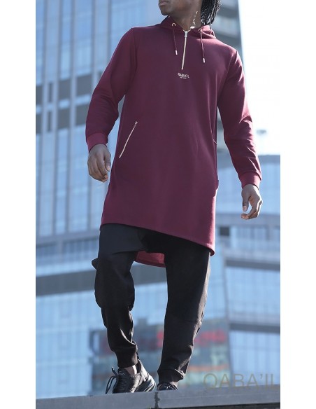 Qamis Court Hood Basic Bordeaux - Qaba'il