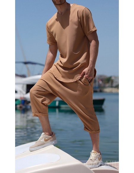 Tee-Shirt Leger Azur Camel-Qaba'il