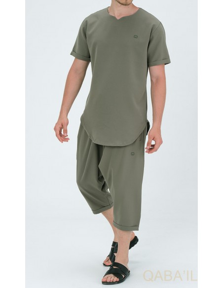 Tee-Shirt Leger Azur Kaki -Qaba'il