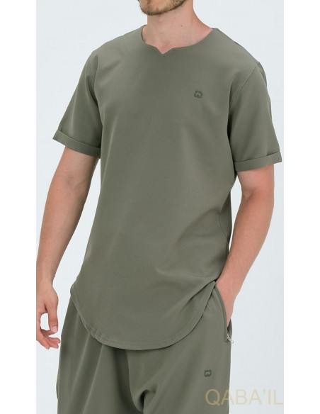 Tee-Shirt Leger Azur Kaki -Qaba'il