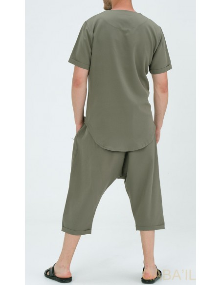 Tee-Shirt Leger Azur Kaki -Qaba'il