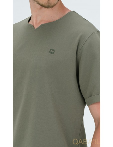 Tee-Shirt Leger Azur Kaki -Qaba'il