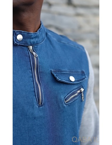 Haut Bi-Matière K2 Bleu Nuit- Qaba'il