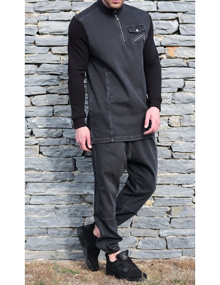 Haut Bi-Matière K2 Noir - Qaba'il