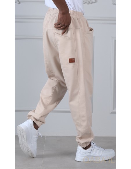 Sarouel Pants Coton Stretch Beige - Qaba'il