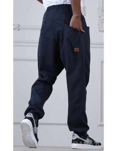 Sarouel Pants Coton Stretch Bleu -...