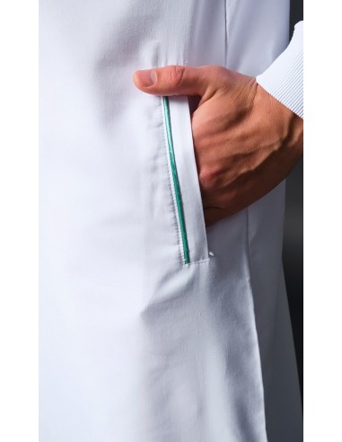 Qamis Subtil Blanc Avec Broderie Vert...