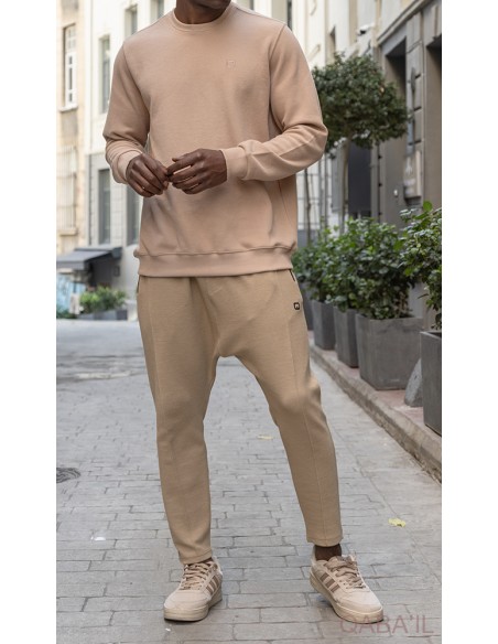Pull Col Rond Camel Qaba'il