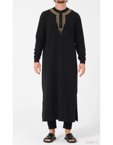 Qamis Long Sham R24 Noir Qaba'il