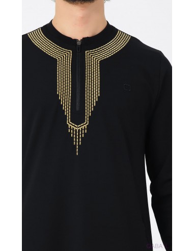 Qamis Long Sham R24 Noir Qaba'il